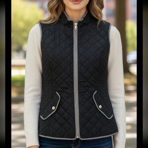 NWT Charter Club Women Black Quilted Vest PS